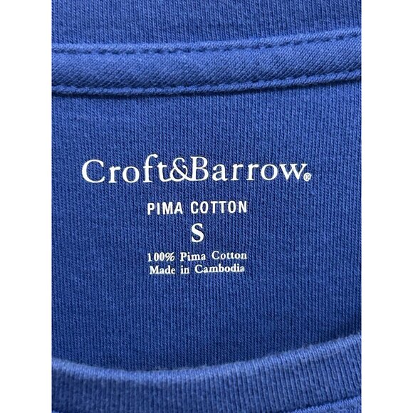 Croft & Barrow Snowflakes Crewneck Long Sleeve Top Blue Sz Small Pima Cotton - Picture 5 of 10